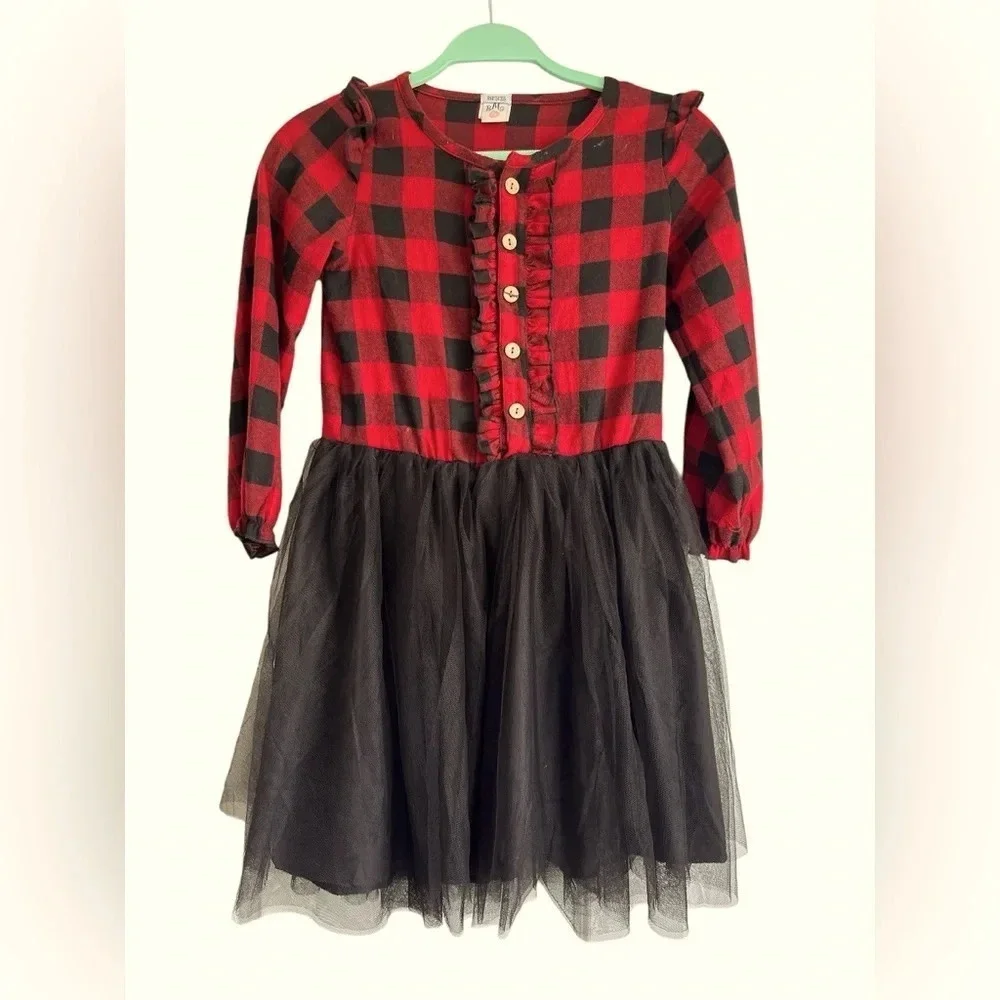 Mia Belle Girl’s Plaid Ruffled Tutu Dress **HOST PICK**